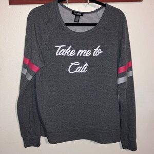Take Me To Cali Gray and‎ Pink Crew Neck Shirt